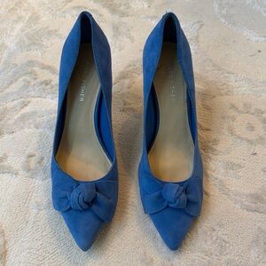 Blue Women's Shoes with Bow Detail
